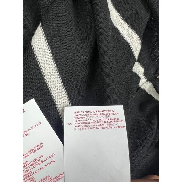 Marni Virgin Wool Dress Women's 14 Black Striped Long Sleeve Made in Italy - Picture 8 of 10